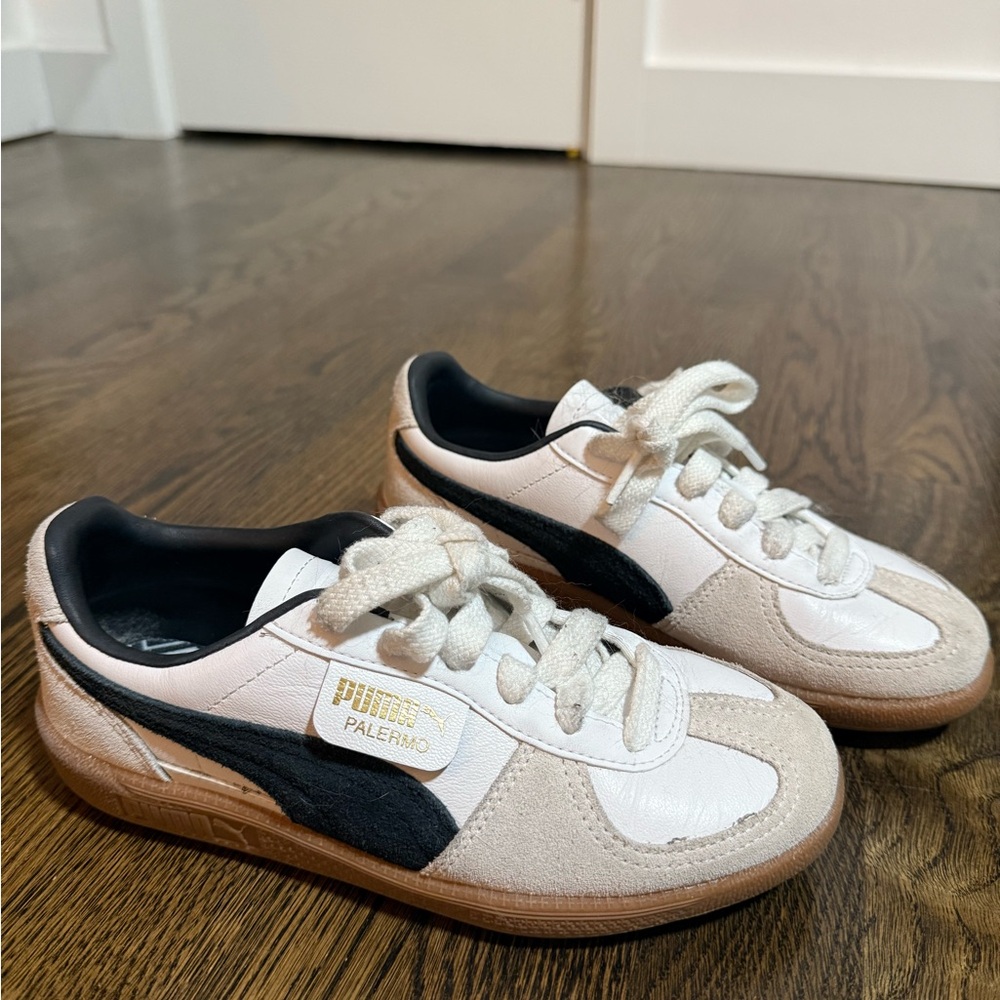 Puma Kids Sneakers - White, Black, and Tan